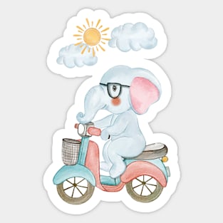 Baby Elephant Motorcycle Sticker